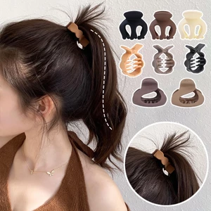 Kẹp Tóc Càng Cua Acrylic Màu Trơn Chống Chảy Xệ Thời Trang Hàn Quốc Cho Nữ