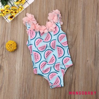 Mg-baby Bé Gái Đồ Bơi Một Mảnh Hoa Ruffle Cổ Dưa Hấu In Hình Đồ Bơi Lưng Bikini