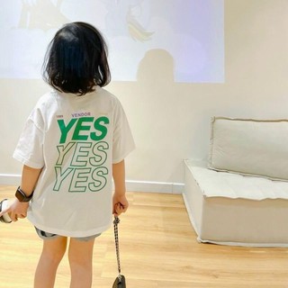 AT2-M-[tomnaukids] Áo thun cộc tay bé gái chữ Ye.s cá tính - Size 9-40Kg