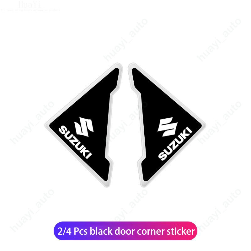 Bộ 2 / 4 Miếng Dán Góc Cửa Xe Hơi Suzuki Swift XL7 Vitara Jimny SX4 S-Cross Presso Ciaz Ertiga Celerio Màu Đen Trong Suốt Chống Trầy Xước