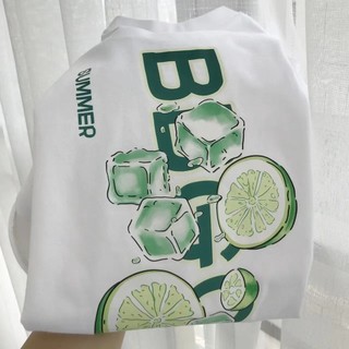Áo Thun nam nữ cotton Tay Ngắn Dáng Rộng In Họa Tiết Quả Chanh Phong Cách Nhật Hàn Thời Trang Mùa Hè