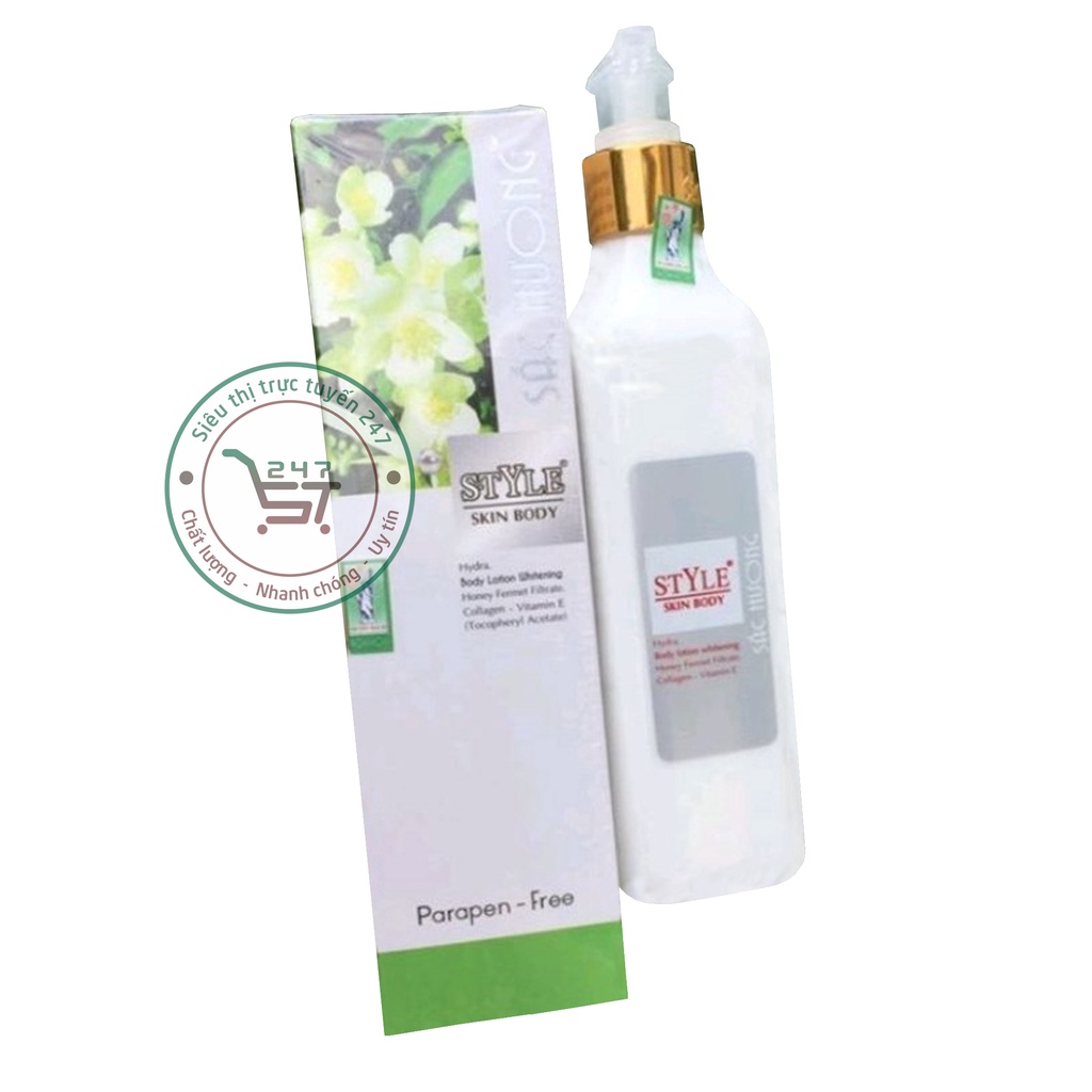Sữa dưỡng thể Trắng da toàn thân Giữ ẩm Chống nắng Sắc Hương 250ml (trắng-xanh lá)