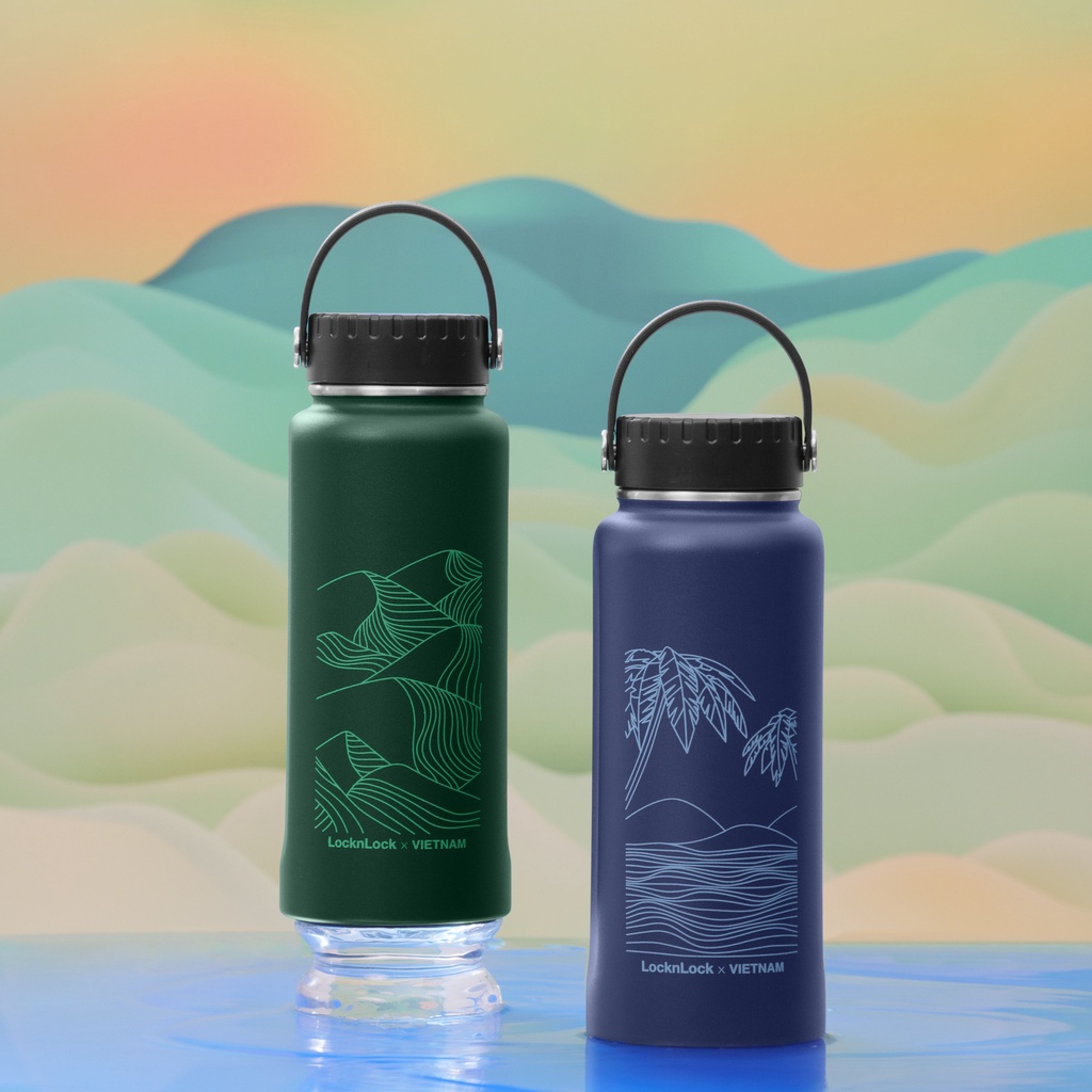 Bình giữ nhiệt LocknLock Riga Tumbler 897ml LHC4160 10 màu có khay lưới lọc trà , quai xách - K-MALL