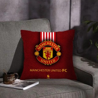 Vỏ gối Manchester United F.C. Logo, vỏ gối vuông polyester cho sofa/ô tô/phòng ngủ (không kèm ruột gối)