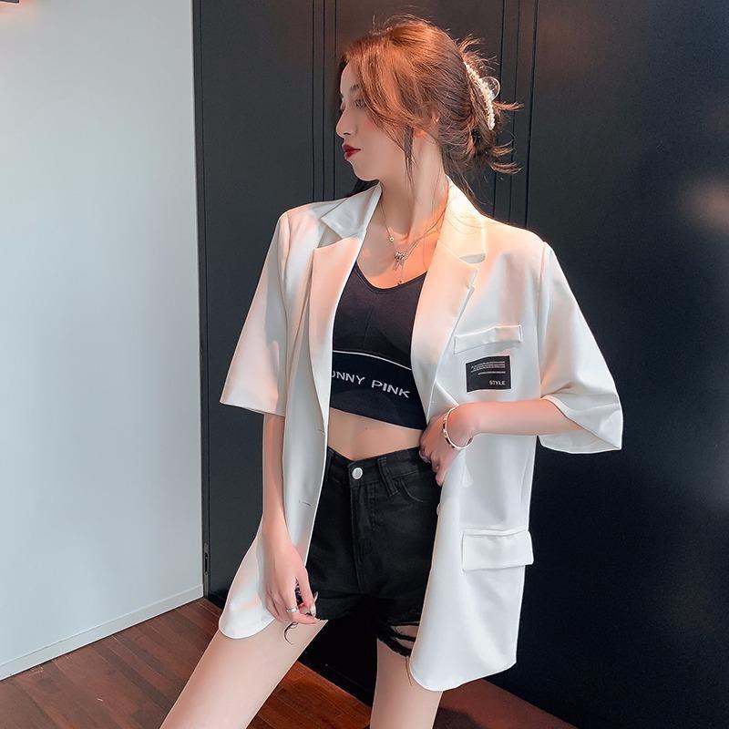 Áo Khoác Blazer Tay Ngắn Phong Cách Hàn Quốc Thời Trang Cao Cấp Cho Nữ