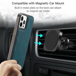Ốp Điện Thoại Da Kèm Ngăn Đựng Thẻ Khóa Nam Châm Tháo Rời Được Cho iPhone 12 Pro Max 13 Mini 11 XR XS Max 7 8 Plus SE