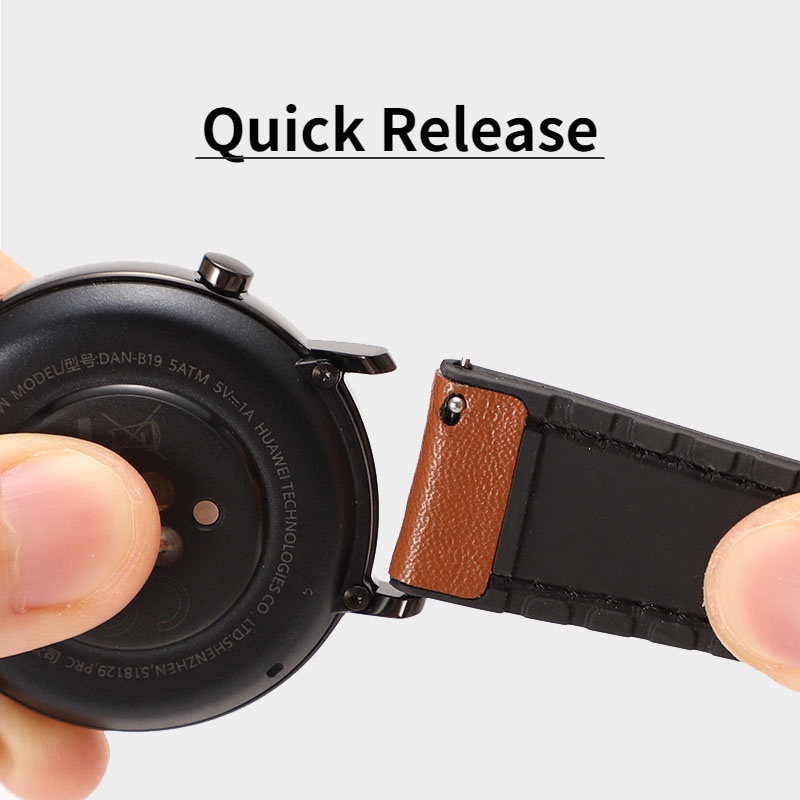 Dây Đeo Thay Thế Bằng Da Thật 18mm 20mm 22mm Cho Đồng Hồ Thông Minh Amazfit / Samsung