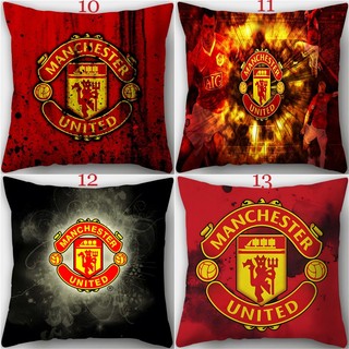 Vỏ gối Manchester United F.C. Logo, vỏ gối vuông polyester cho sofa/ô tô/phòng ngủ (không kèm ruột gối)