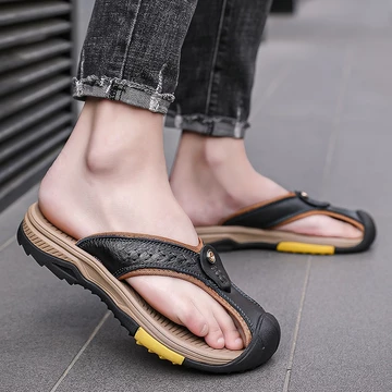 【Hàng Có Sẵn】dép da dép chính hãng dép nam sandal sandal da nam dép đi biển giày chính hãng giày nam dày giày dép nam