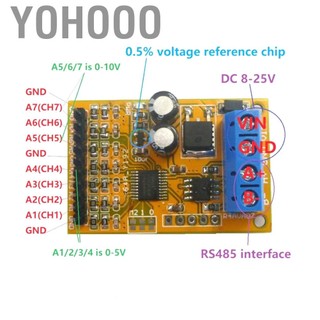 Yohooo R4AVA07 Bộ thu tín hiệu điện áp tương tự 7 kênh RS485 ADC RTU 03 06 Mô-đun thu thập mẫu mã chức năng