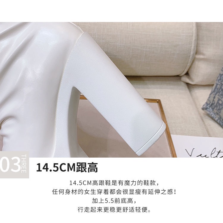 Mới Siêu Cao Gót Giữa Ống Giày Bốt Nữ Mùa Đông Dày Gót Nền Tảng Martin Giày Bốt Ghét Bầu Trời Cao Sàn Diễn Giày Cao Gót