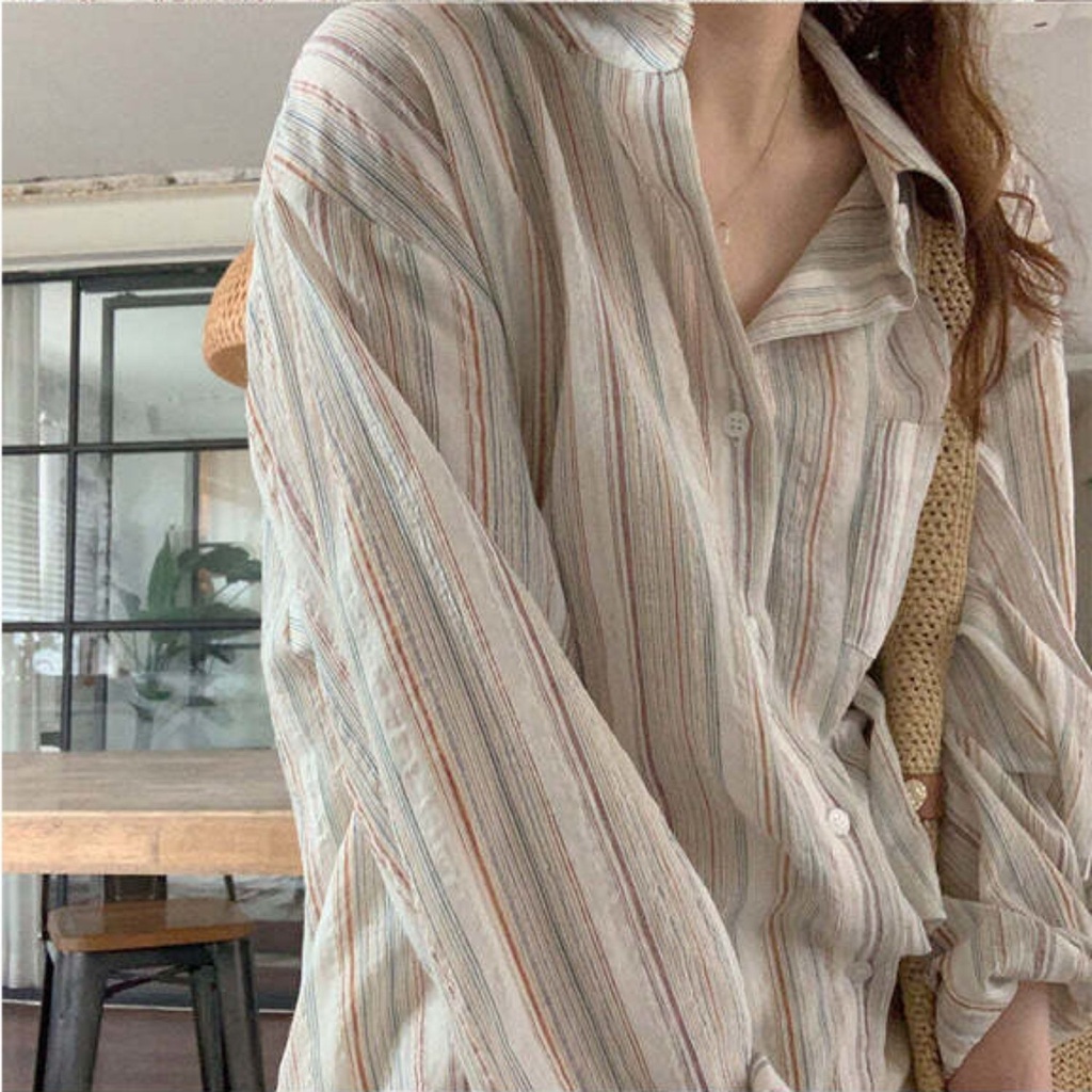SUXI Áo Sơ Mi Nữ Dài Tay Cổ Bẻ Thời Trang Hàn