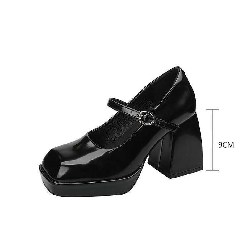 JINxCHOY SHOES Giày gót dày phong cách Mary Jane thoải mái kiểu dáng cổ điển thanh lịch cho nữ