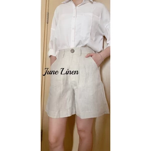 QN05 - Quần ngố LINEN TƯNG PREMIUM, lưng sau thun, NHIỀU MÀU. Ảnh thật.