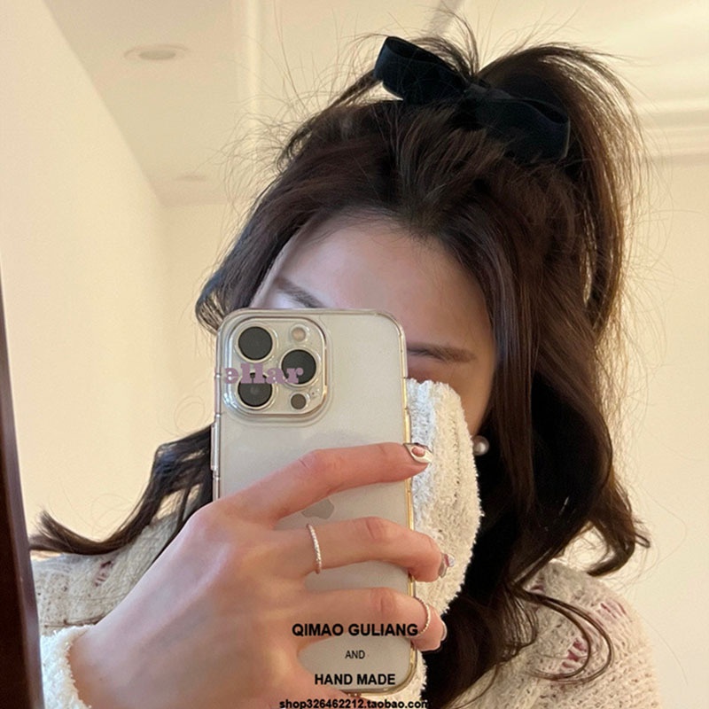 Kẹp Tóc Nơ Nhỏ Màu Đen / Hồng Dễ Thương Cho Bé Gái