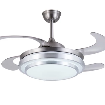 Đèn quạt trần hiện đại cánh bung cánh cụp, Quạt trần phòng khách phòng ngủ động cơ DC siêu êm tiết kiệm điện có remote