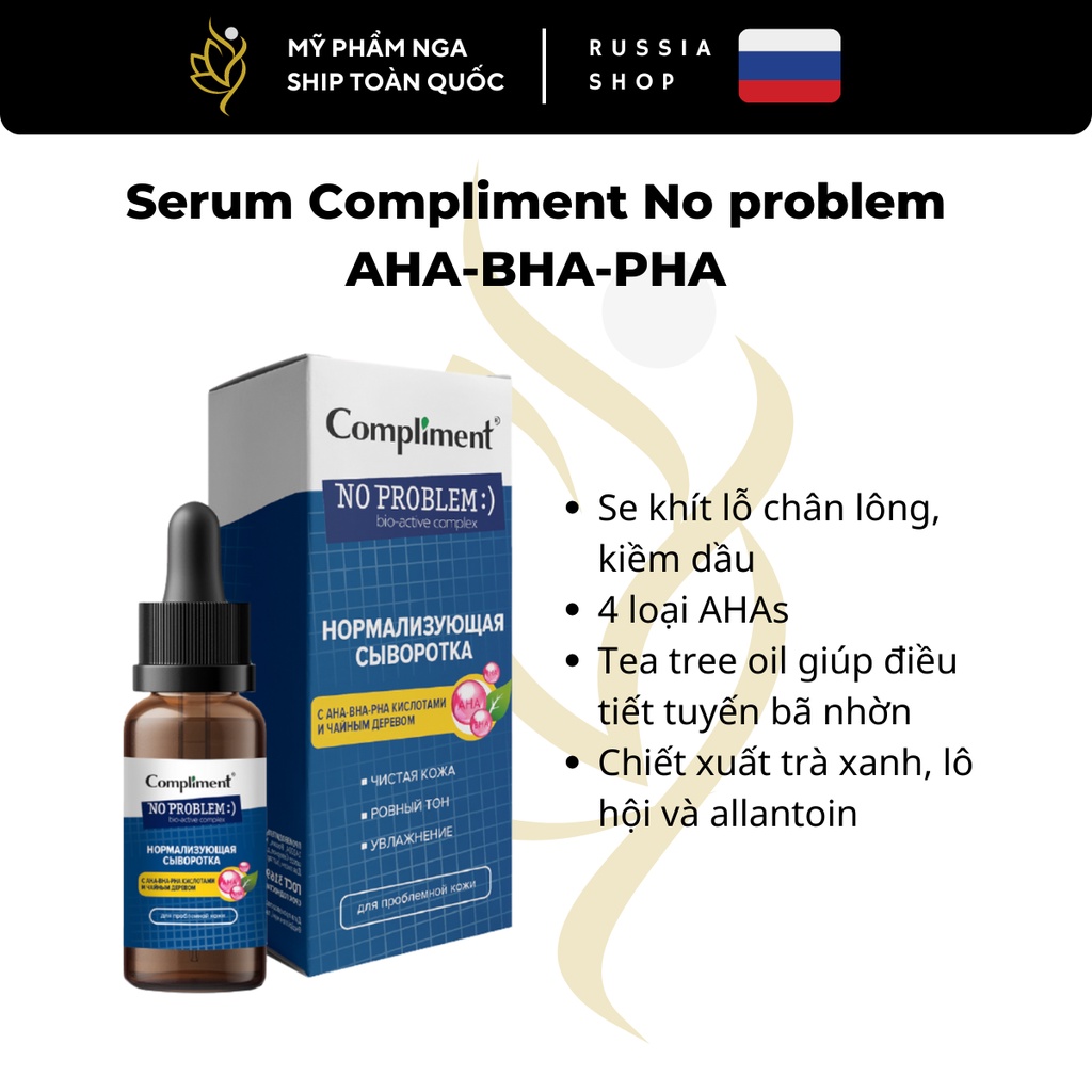 Serum Compliment No problem AHA-BHA-PHA phục hồi, tái tạo da dầu mụn ...