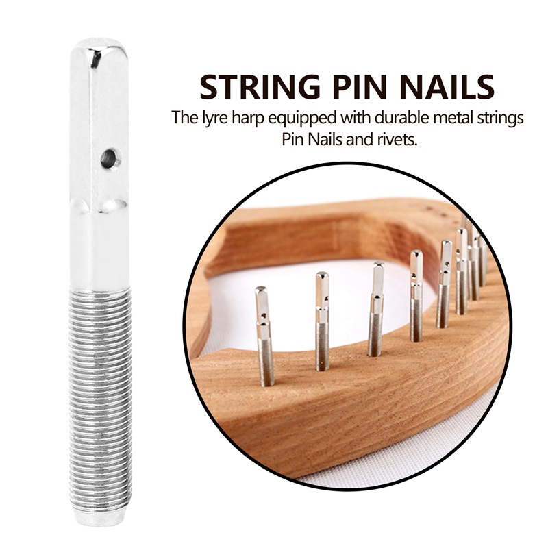 20 Chiếc Lyre Harp Chỉnh Pin Móng Tay Với 20 Chiếc Đinh Tán Bộ Cho Lyre Harp Nhỏ Đàn Harp Nhạc Cụ Dây