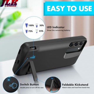 [JLK] Vỏ sạc pin di động 5000mAh cho sạc dự phòng Samsung S26 Ultra S25 S24 S22 S21 Plus 17 Air 16 15 14 / 13 / 12 / 11 Pro Max SE 6 / 6S / 7 / 8 Bank Power Điện thoại ngoài Vỏ sạc