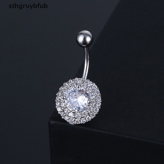 Khuyên Rốn Bằng Thép Không Gỉ Hình Hoa Đính Đá Zircon Quyến Rũ