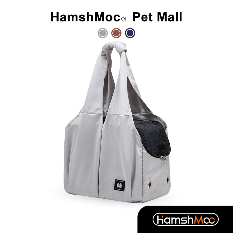 HamshMoc Du Lịch Thú Cưng Sling Carrier Lưới Thoáng Khí Mèo Sling Túi Đeo Vai Hand Free Hãng Hàng Không Được Phê Duyệt Với Dây An Toàn Dây Kéo Cho Mèo Con