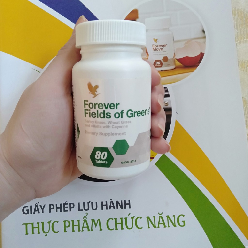 Viên Rau Xanh 068Flp Lô Hội. Forever Fields of Green – Bổ Sung Chất Xơ, Thanh Lọc Cơ Thể – 80 Viên