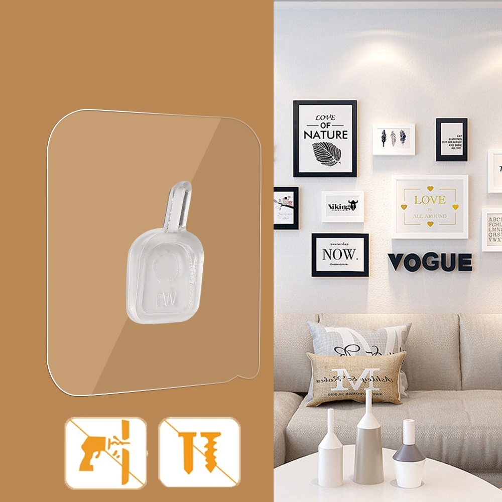 Móc Treo Khung Ảnh Dán Tường Không Cần Khoan Lỗ Trong Suốt Tiện Dụng Cho Gia Đình / Văn Phòng