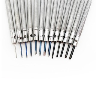 Watch Tools Parts 13PCS 0.6-2.0mm Slotted Cross Screwdriver Set Link Pin Remover Screwdrivers for Watch Professional Watchmakers Watch Repair Screwdrivers Tool Kit