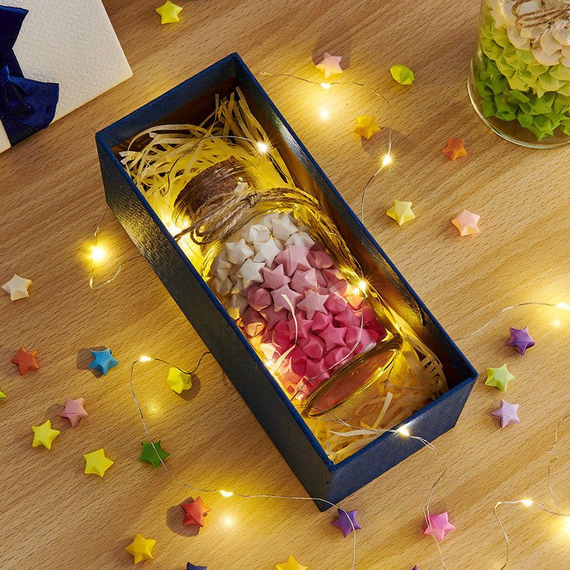 Bình giấy hình ngôi sao gấp Chai thủy tinh Chai rỗng có nắp Chai chúc mừng