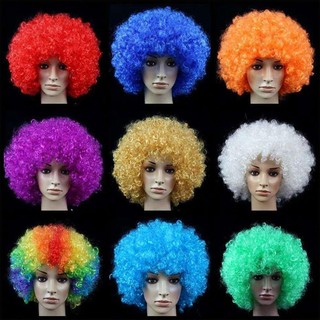 ARTISANU Đen Afro Xoăn Tóc Giả Halloween Nhiều Màu Sắc Chú Hề Cosplay Đạo Cụ Carnival Tiệc Xoăn Tóc