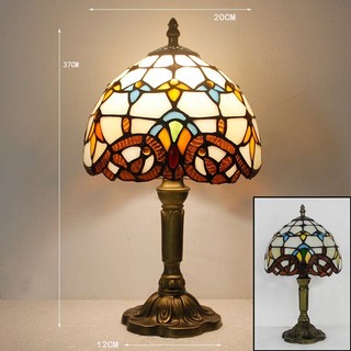 20cm Đèn Bàn Nhỏ Retro Màu Thủy Tinh Baroque Chuồn Chuồn Đèn Đầu Giường Cho Phòng Khách Nghiên Cứu Phòng Ngủ