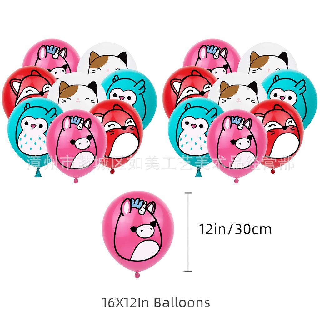 BH2 squishmallow Chủ Đề Trẻ Em Sinh Nhật Trang Trí Biểu Ngữ Bánh topper Bóng Bộ Cung Cấp HB2