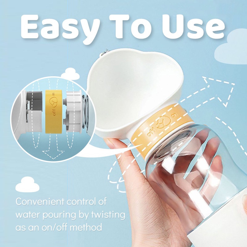 HamshMoc 2 Trong 1 Chai Cho Chó Di Động Bát Nước Thú Cưng Chống Rò Rỉ Chai Nước Uống Cho Thú Cưng Hộp Đựng Thức Ăn Cho Chó Đi Bộ Đường Dài Và Du Lịch Ngoài Trời