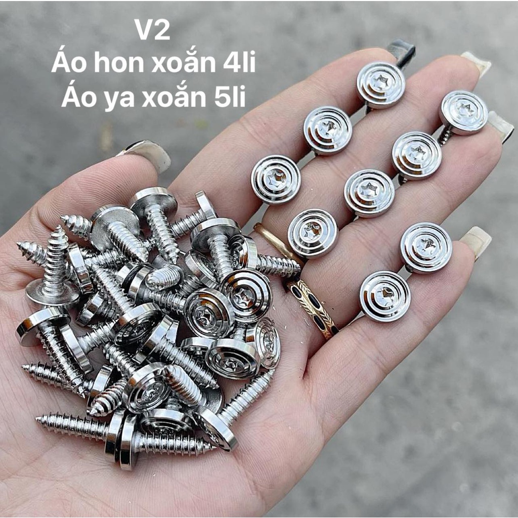 Ốc Inox V2 4li 5li xoắn , nhuyễn dành cho áo YA - HON | Shopee Việt Nam