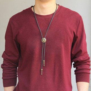 BTF Bolo Tie Cowboy Neckties Vintage PU Faux Leather Rope Cord Necklace with Star Pendant Braided Jewelry for Men Women