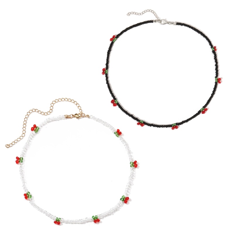 Dây chuyền thời trang Hàn Quốc K-pop hoa anh đào với chocker hạt trong suốt, phù hợp dự tiệc