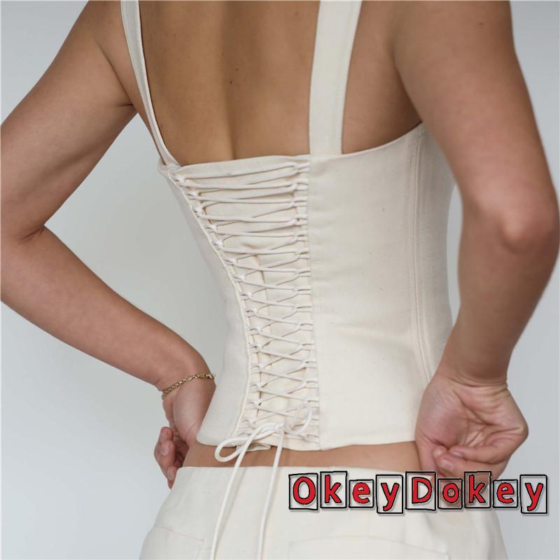 Áo Crop Top Hai Dây Y2k Hở Vai Gợi Cảm Cho Nữ