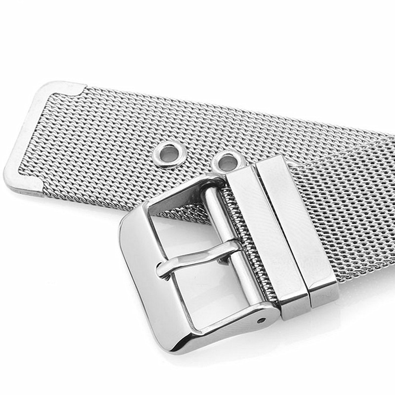Dây Đeo Đồng Hồ Bằng Thép Không Gỉ 0.4 Dạng Lưới 18mm 20mm 22mm 24mm