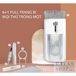 Bộ Dụng Cụ Vệ Sinh Laptop,  Bàn Phím, Máy tính,  7 in 1, Bút Vệ Sinh Tai Nghe Airpod Đa Năng GD702-VS7in1