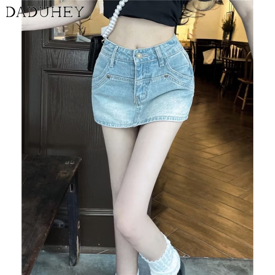 Ảnh Chân váy DADUHEY dáng chữ A vải denim lưng cao phong cách Hàn Quốc thời trang dành cho nữ 3
