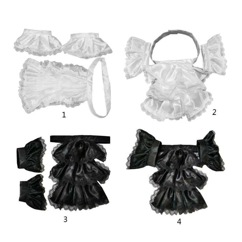 YOIOIOI Unisex Trang Phục Hóa Trang Phụ Kiện Còng Và Ren Xù Satin Jabot Bộ Cổ Áo