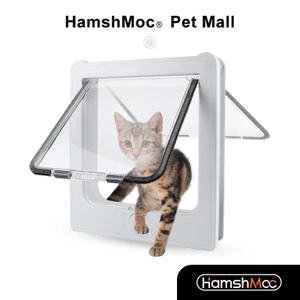 HamshMoc Nắp Cửa Thú Cưng Im Lặng Cửa Mèo Cực Lớn Bền Với Khóa An Ninh Tự Động Đóng Dễ Dàng Lắp Đặt Cực Lớn Cho Mèo