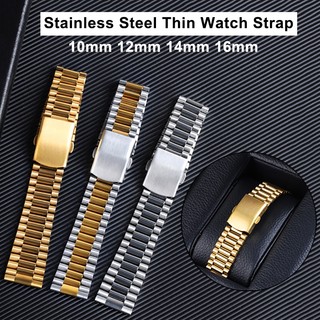 Dây Đeo Đồng Hồ Bằng Thép Mỏng Kích Thước 10mm 12mm 14mm 16mm Cho Nữ
