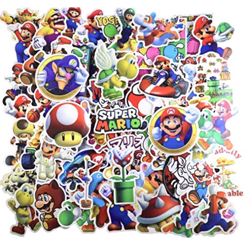 combo 30-60 ảnh sticker Super Mario/ hình dán Super Mario | Shopee Việt Nam