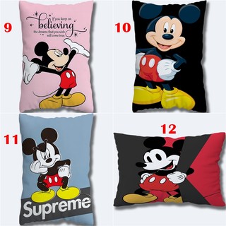 Vỏ gối in hình Mickey & Minnie một mặt, chất liệu polyester, hình chữ nhật, vỏ gối hoạt hình Disney, trang trí phòng ngủ/sofa (không lõi gối)