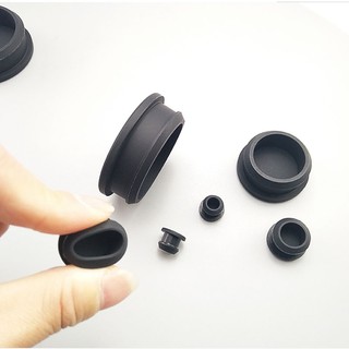 2 / 5 / 10 Chiếc Cao Su Silicon Màu Đen Snap-on Lỗ Cắm 2.5 3 3.5 4 4.5 5 5.5 6 6.5 7 7.5 8 đến 50,6mm Trống Cuối Nắp Niêm Phong Nút Chặn