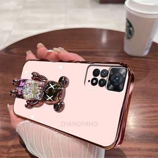 ốp lưng Redmi note 11 Pro Redmi note 11 Redmi note 11s Ốp Điện Thoại TPU Trong Suốt Mạ Điện Có Giá Đỡ Hình Gấu Cho Redmi note 11 Pro Redmi note 11 Redmi note 11s