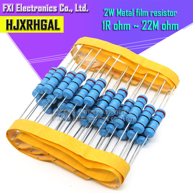 Bộ 10 Điện Trở Kim Loại 2W 1% 18R ~ 910R 18R 20R 24R 30R 47R 62R 75R ...
