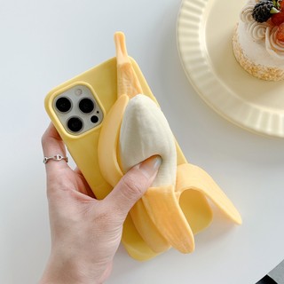 Ốp Điện Thoại Silicon Mềm Hình Quả Chuối 3D Vui Nhộn Cho iPhone 14 13 12 11 Pro Max 6 6S 7 8 Plus X XS Max XR SE 2020 5 5S