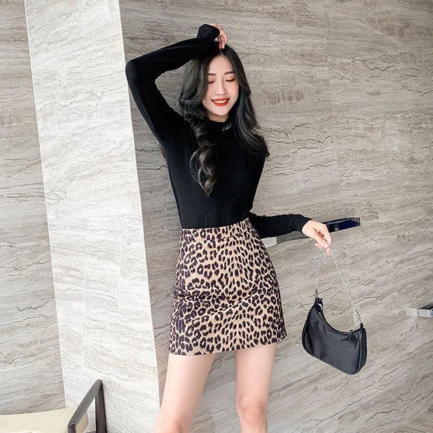 Chân Váy Ngắn Lưng Cao In Họa Tiết Da Báo Thời Trang Xuân Hè Quyến Rũ Cho Nữ
